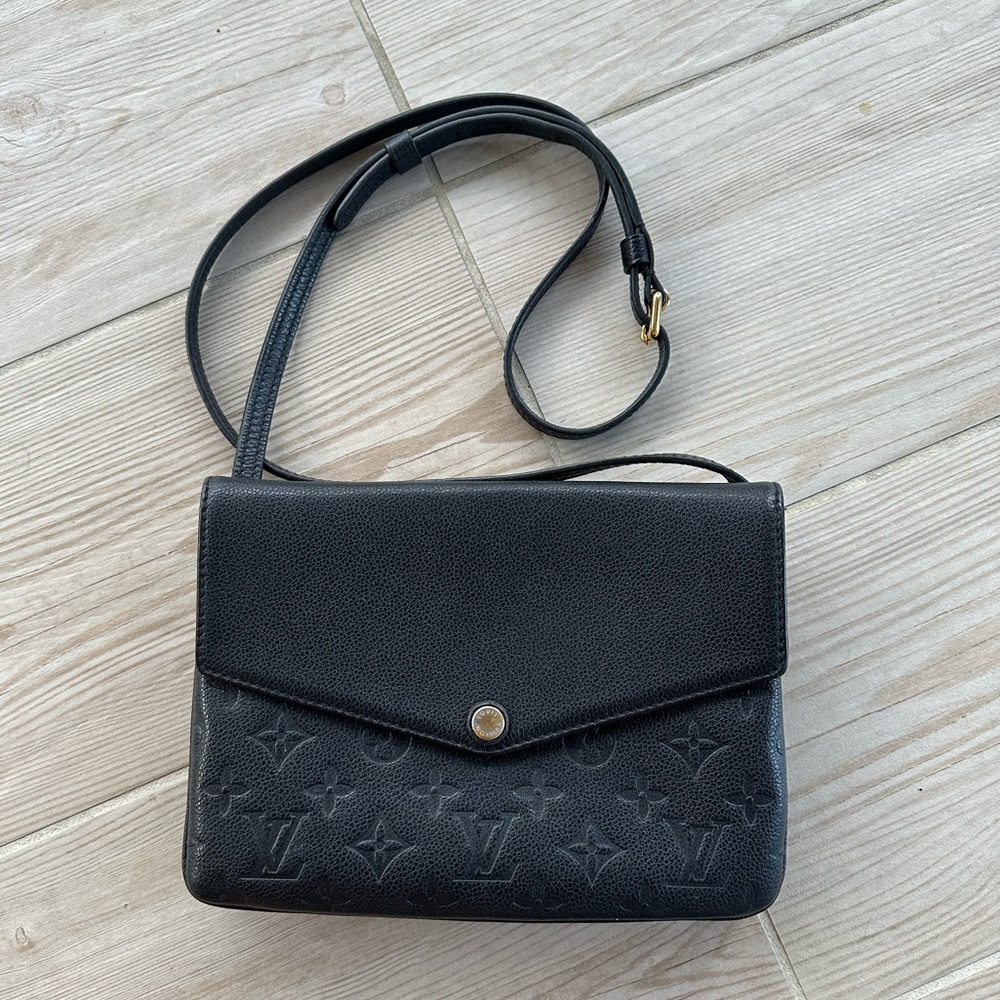 RARE Louis Vuitton black monogram leather twinset noir